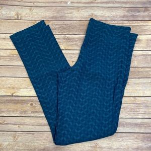 Margaret M printed straight leg slimming pants teal